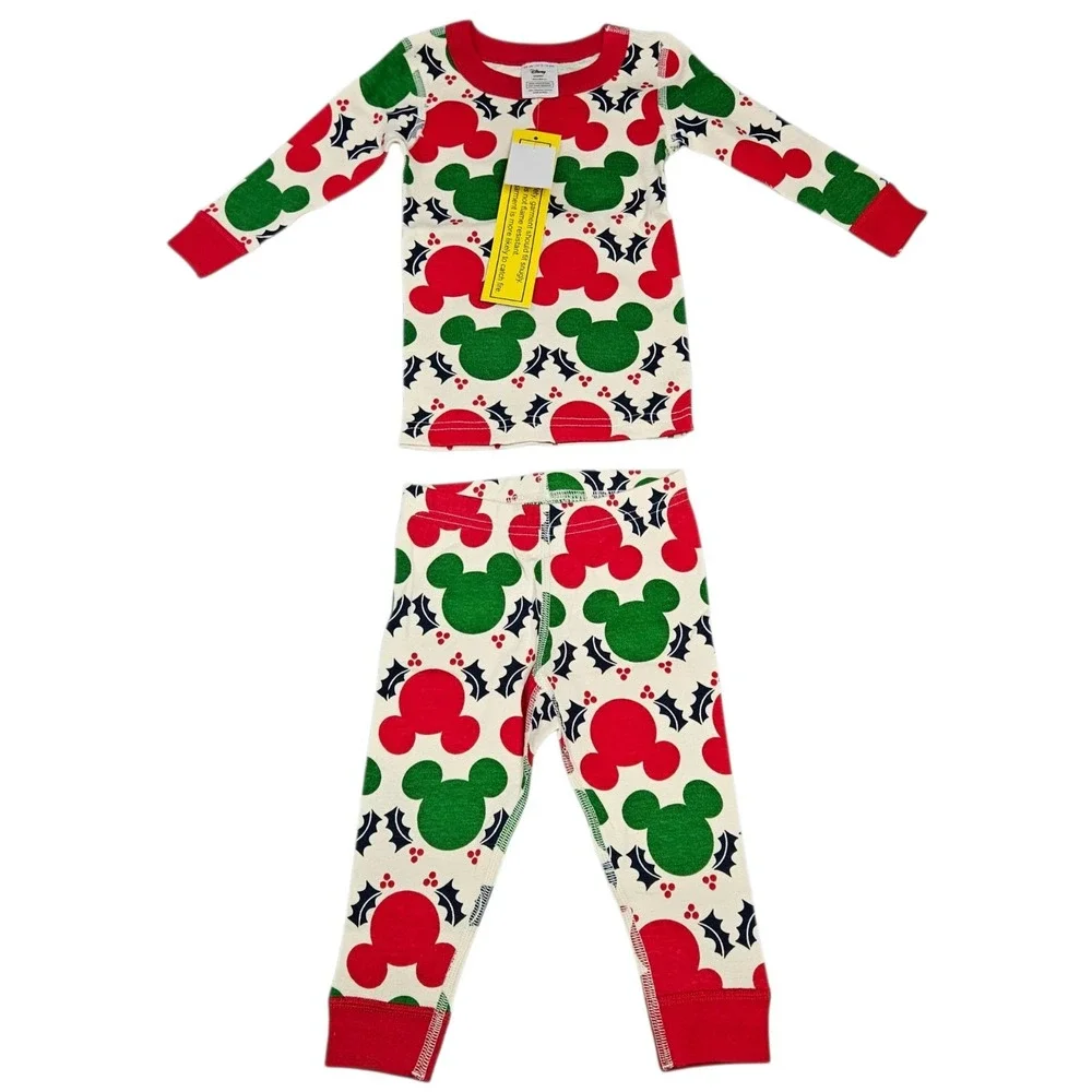 Hanna Andersson Pajamas Size 12-18 Months 75 CM Disney Mickey Mouse‎ Holiday NEW